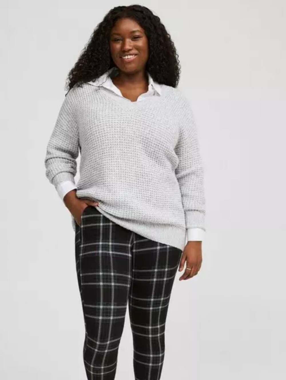 torrid Light Gray V-Neck Sweater